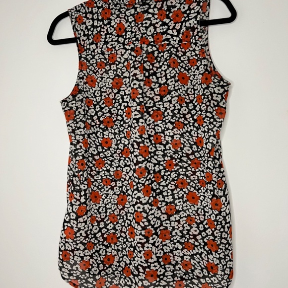 Banana Republic Poppy Flowers Floral Print Sleeveless Blouse Flowy Lightweight - Picture 5 of 11